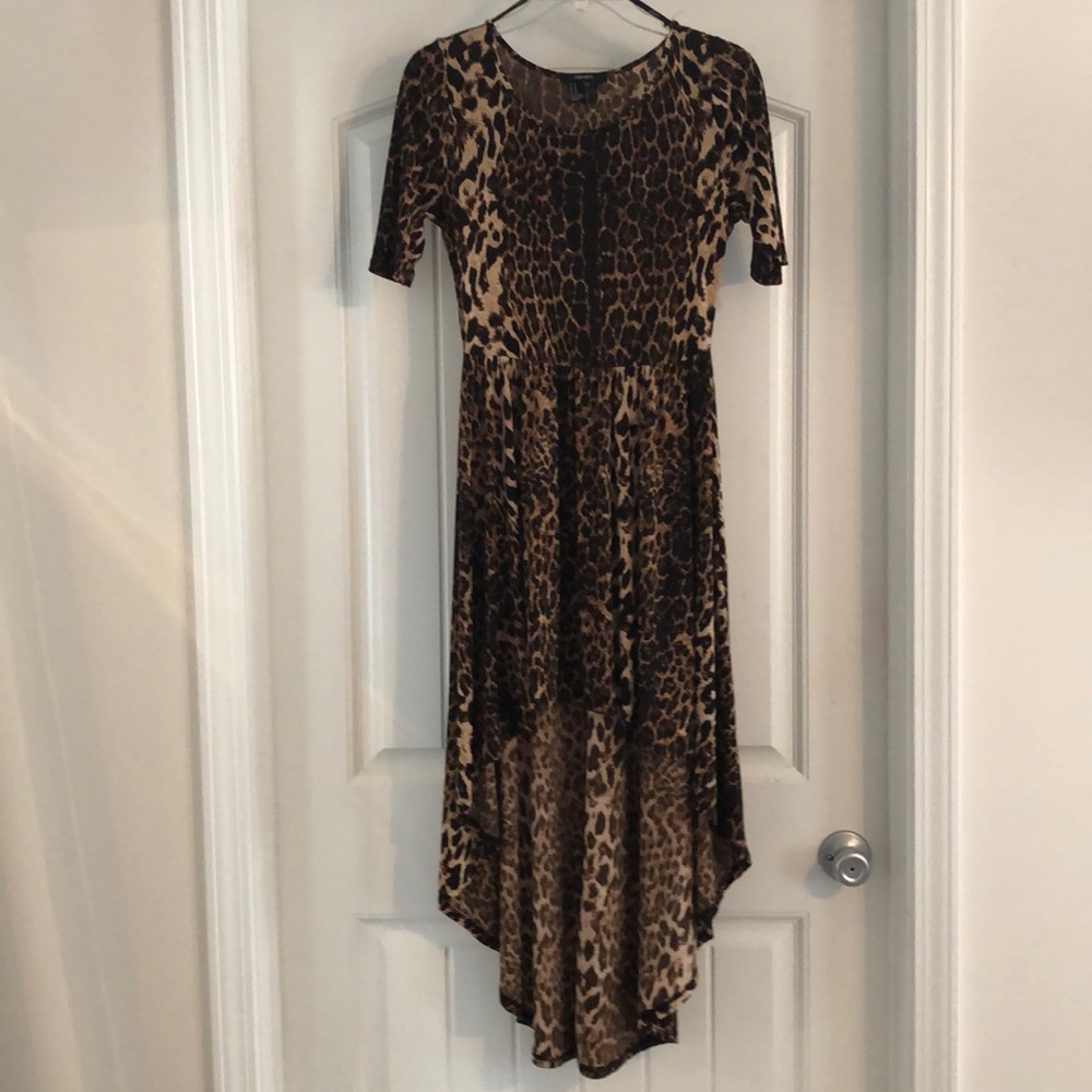 Leopard high low dress